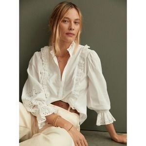 Maeve Ruffled Eyelet Blouse
